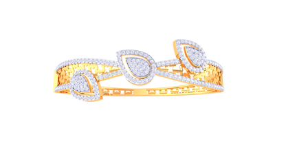 Teardrop Cascade Gold Bracelet – 1.67 Ct Brilliant Cut Diamonds