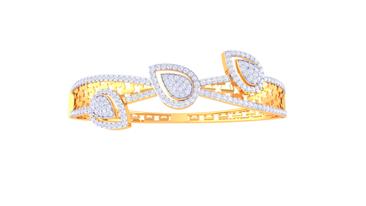 Teardrop Cascade Gold Bracelet – 1.67 Ct Brilliant Cut Diamonds