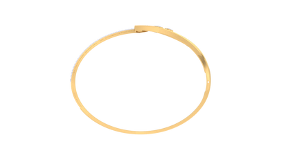Brushed Finish and Triple Accent Design Bracelet In Gold - 0.59 Ct Stylish Diamonds