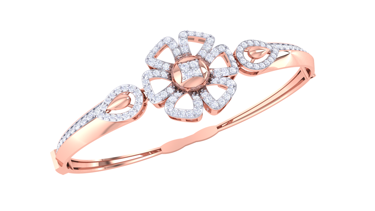 Blossom Radiance Gold Bracelet - 1.08 Ct Dazzling Diamonds