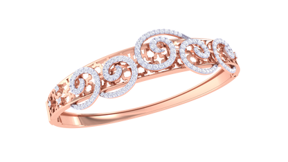1.15 Ct - Opulent Swirls Diamond Bracelet In Gold