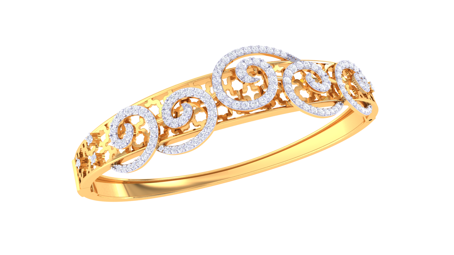 1.15 Ct - Opulent Swirls Diamond Bracelet In Gold