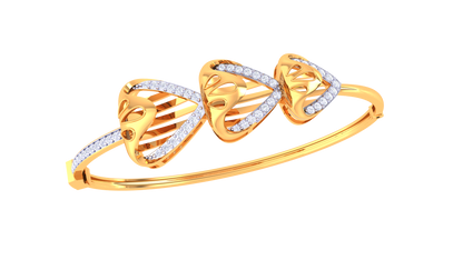 Trio Petal Bracelet In Luminous Gold - 0.55 Ct Sparkling Diamond