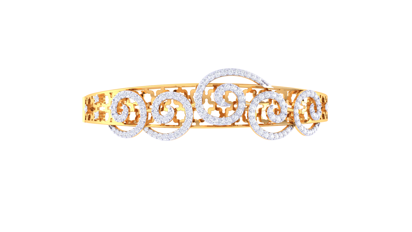 1.15 Ct - Opulent Swirls Diamond Bracelet In Gold
