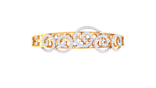 1.15 Ct - Opulent Swirls Diamond Bracelet In Gold