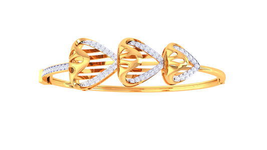 Trio Petal Bracelet In Luminous Gold - 0.55 Ct Sparkling Diamond