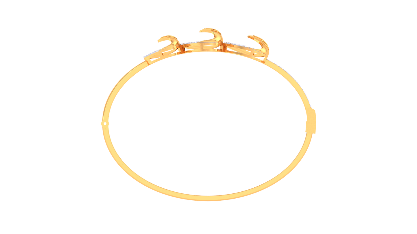 Trio Petal Bracelet In Luminous Gold - 0.55 Ct Sparkling Diamond