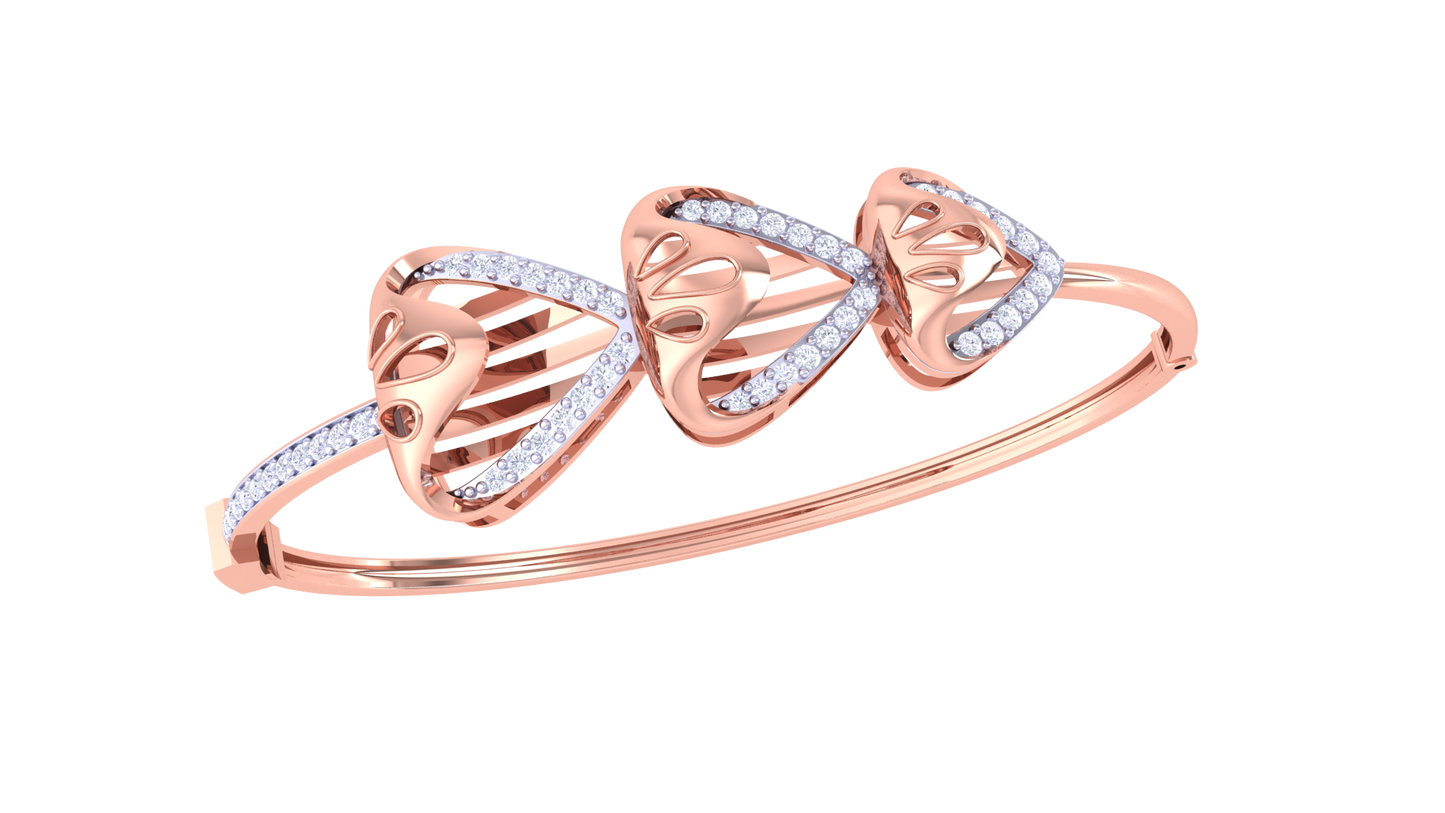 Trio Petal Bracelet In Luminous Gold - 0.55 Ct Sparkling Diamond