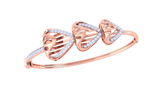 Trio Petal Bracelet In Luminous Gold - 0.55 Ct Sparkling Diamond