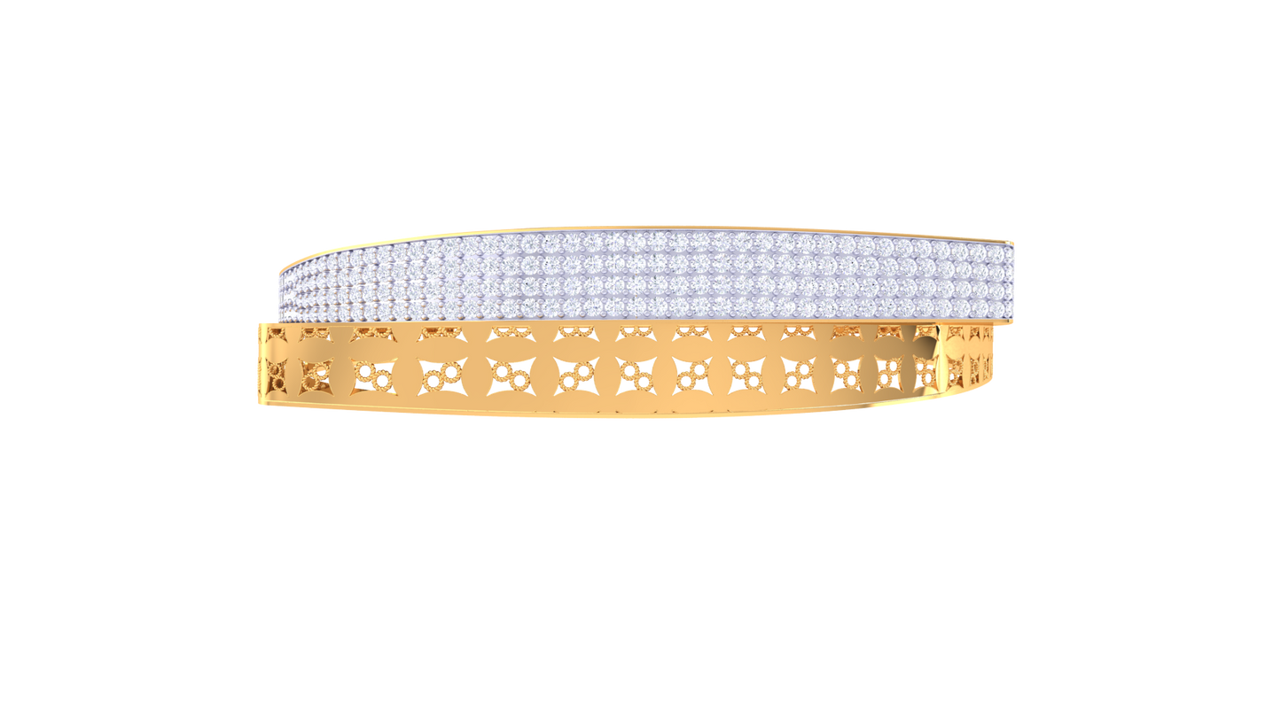 The Royal Cuff Diamond Bracelet In Gold - 2.31 Ct