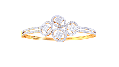 Floral Cluster Premium Gold Bracelet - 1.65 Ct Diamonds