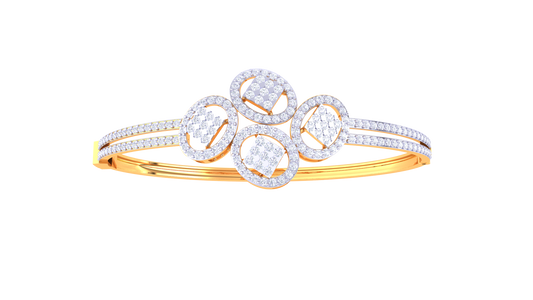 Floral Cluster Premium Gold Bracelet - 1.65 Ct Diamonds