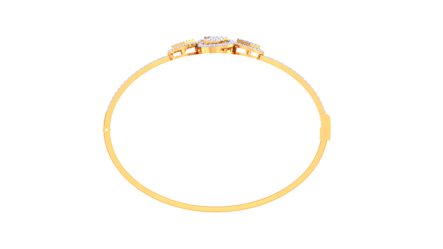 Floral Cluster Premium Gold Bracelet - 1.65 Ct Diamonds