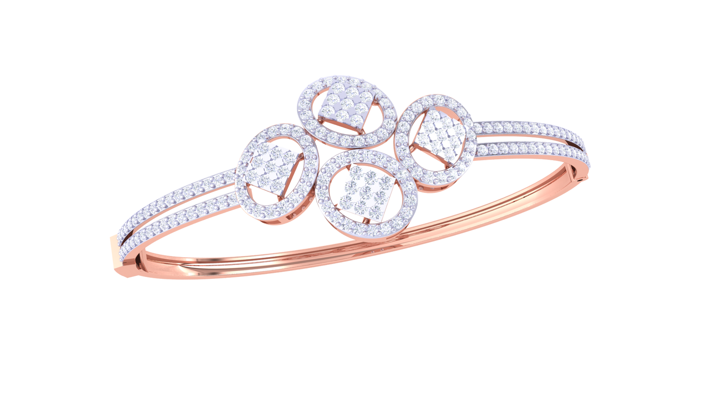 Floral Cluster Premium Gold Bracelet - 1.65 Ct Diamonds