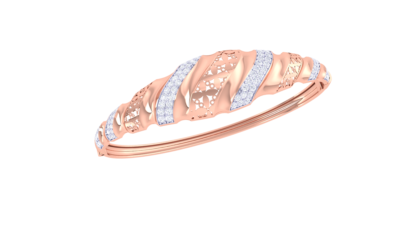 0.88 Ct Gold Diamond Ovel Bracelet With Teardrop Design