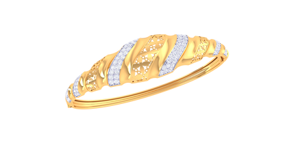 0.88 Ct Gold Diamond Ovel Bracelet With Teardrop Design