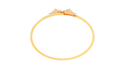 Spiral Bloom Gold Bracelet With Concentric Accents - 1.11 Ct Brilliant Cut Diamonds