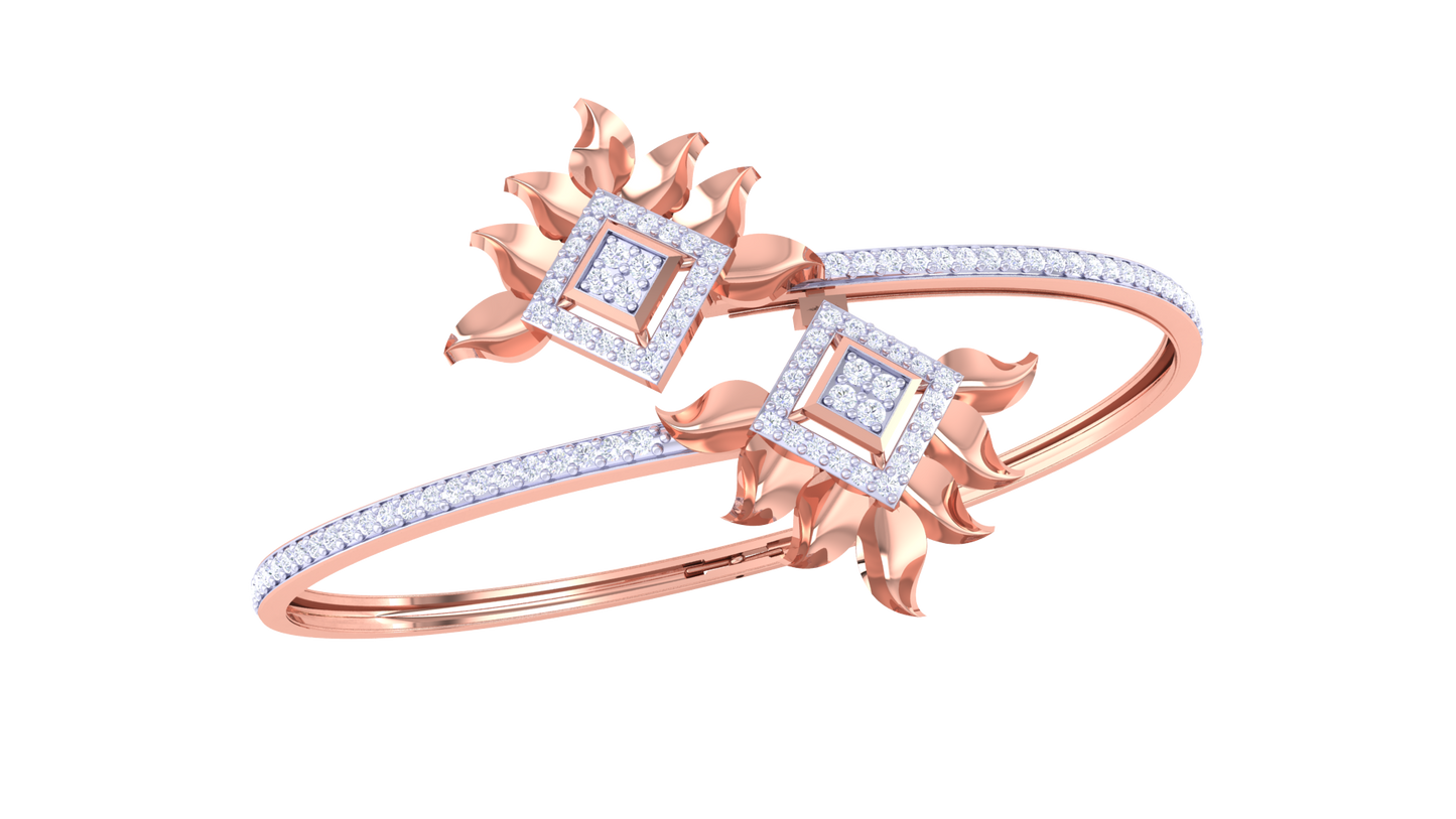 Sunburst Yellow Gold Bracelet - 0.94 Ct Brilliant Cut Diamonds