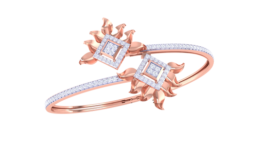 Sunburst Yellow Gold Bracelet - 0.94 Ct Brilliant Cut Diamonds