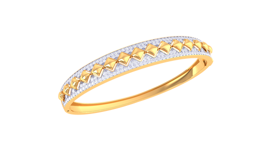 Opulent Edge Gold and Diamond Bracelet-1.22 Ct