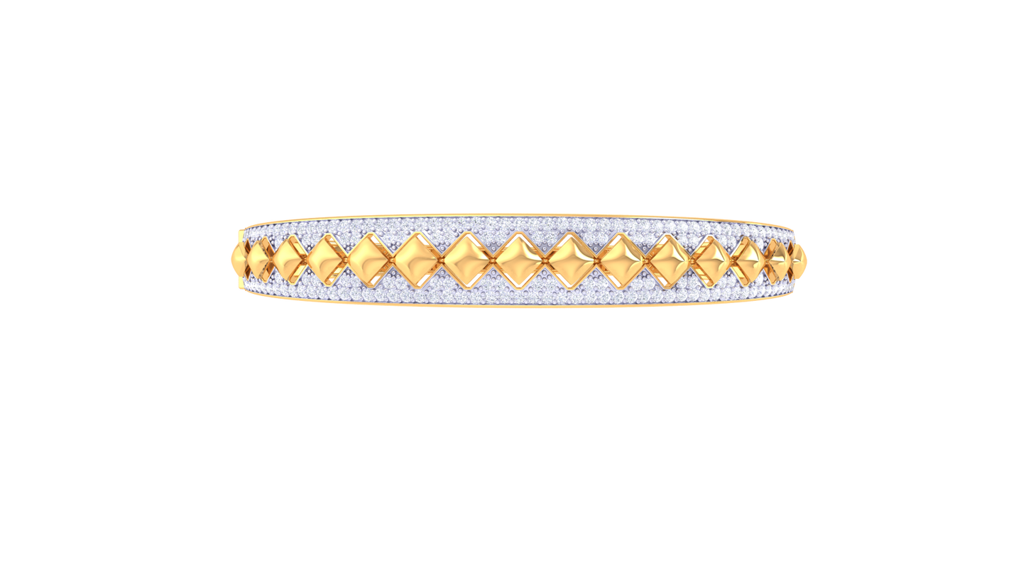 Opulent Edge Gold and Diamond Bracelet-1.22 Ct