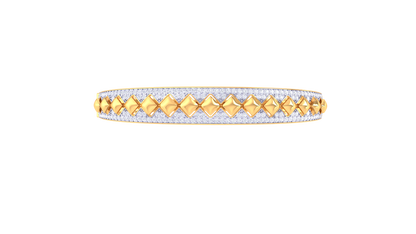 Opulent Edge Gold and Diamond Bracelet-1.22 Ct