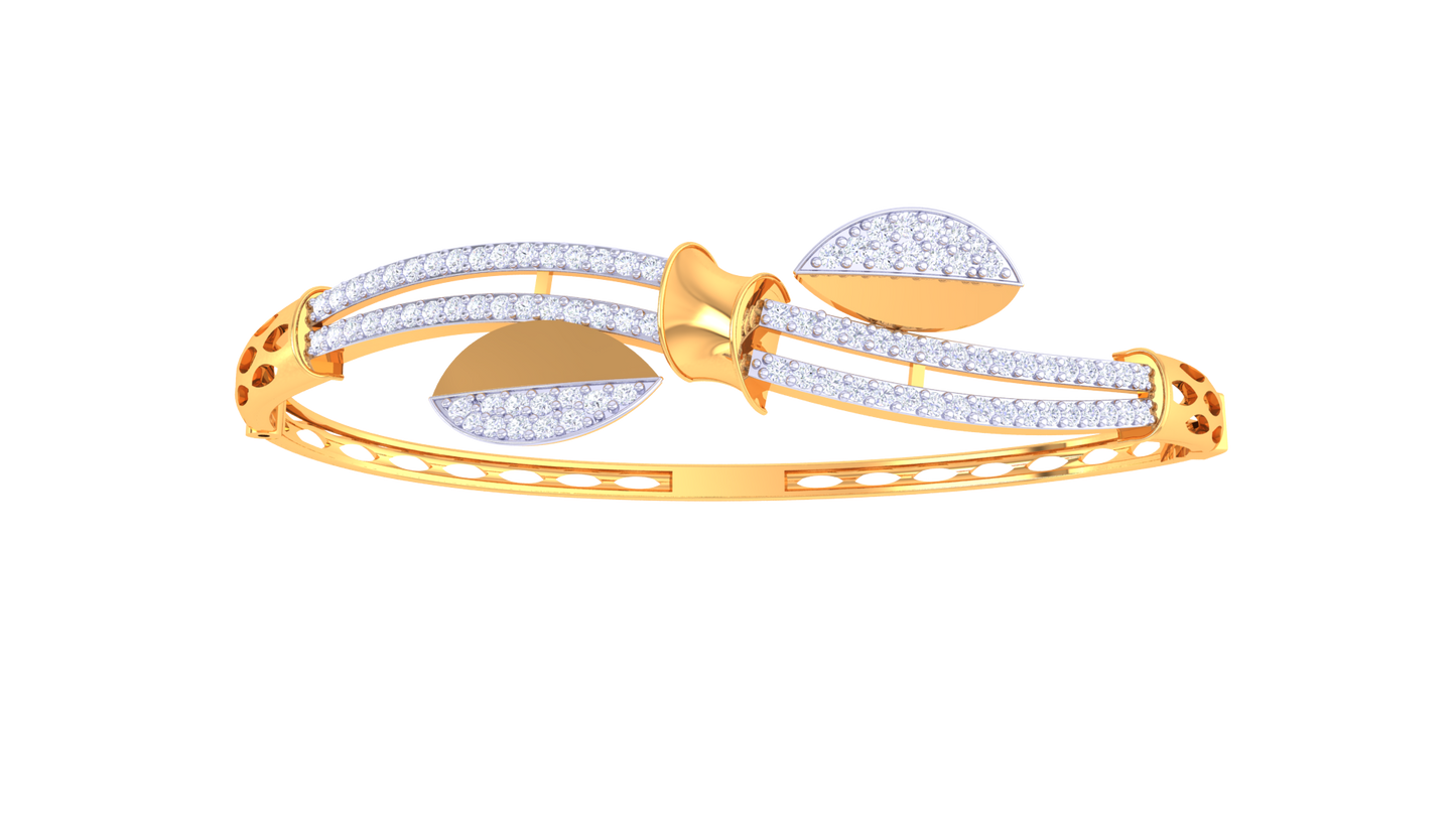Leaf Bow Bracelet In Rose Gold – 0.77 Ct Brilliant Diamonds