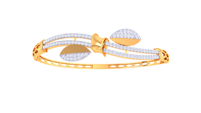 Leaf Bow Bracelet In Rose Gold – 0.77 Ct Brilliant Diamonds