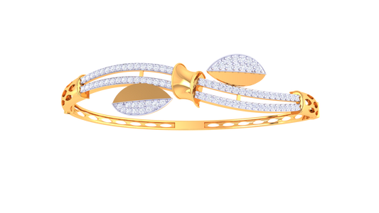 Leaf Bow Bracelet In Rose Gold – 0.77 Ct Brilliant Diamonds