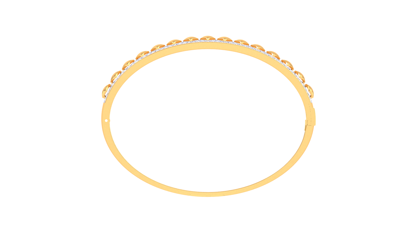 Opulent Edge Gold and Diamond Bracelet-1.22 Ct