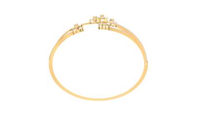 Radiant Halo Rich Gold Bracelet - 1.11 Ct Brilliant Cut Diamonds
