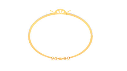 Cylinder Accent Gold Bracelet With Dual-Strand Design - 1.05 Ct Diamonds