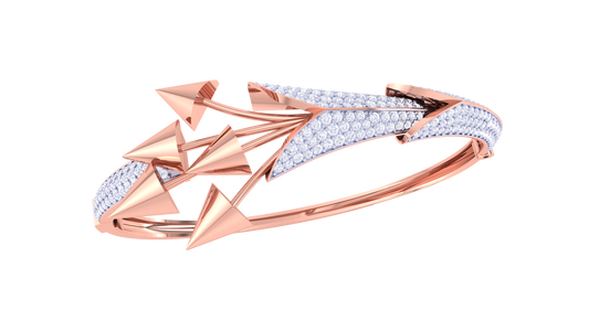 Arrowhead Gold Bracelet With Geometric Flow - 1.93 Ct Diamonds