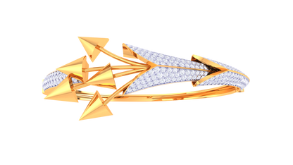 Arrowhead Gold Bracelet With Geometric Flow - 1.93 Ct Diamonds