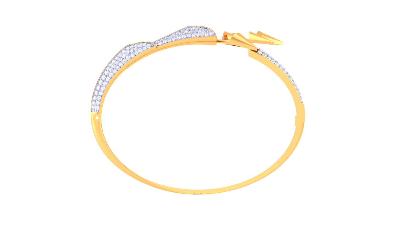 Arrowhead Gold Bracelet With Geometric Flow - 1.93 Ct Diamonds