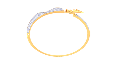 Arrowhead Gold Bracelet With Geometric Flow - 1.93 Ct Diamonds