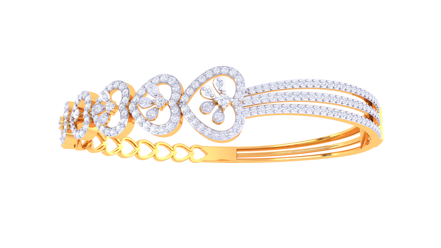 Heart Bloom Bracelet In Gold – 1.56 Ct Diamonds