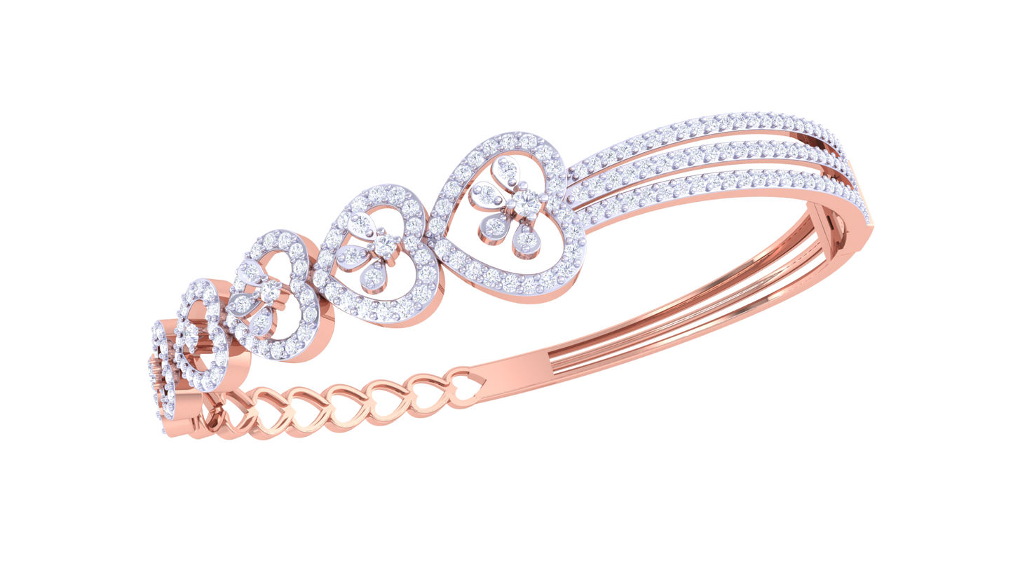 Heart Bloom Bracelet In Gold – 1.56 Ct Diamonds