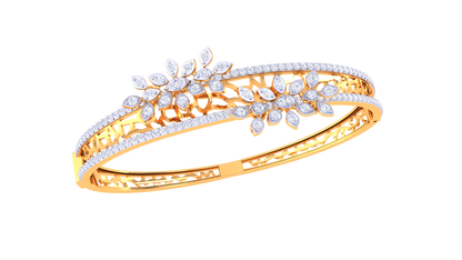 Twin Bloom Bracelet In Rose Gold  – 1.41 Ct Sparking Diamonds