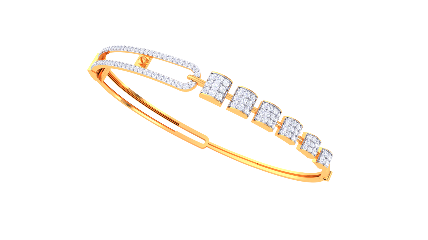 Sculpted Looped Grace Gold Bracelet - 0.77 Ct Diamonds