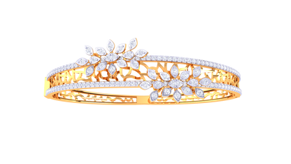 Twin Bloom Bracelet In Rose Gold  – 1.41 Ct Sparking Diamonds