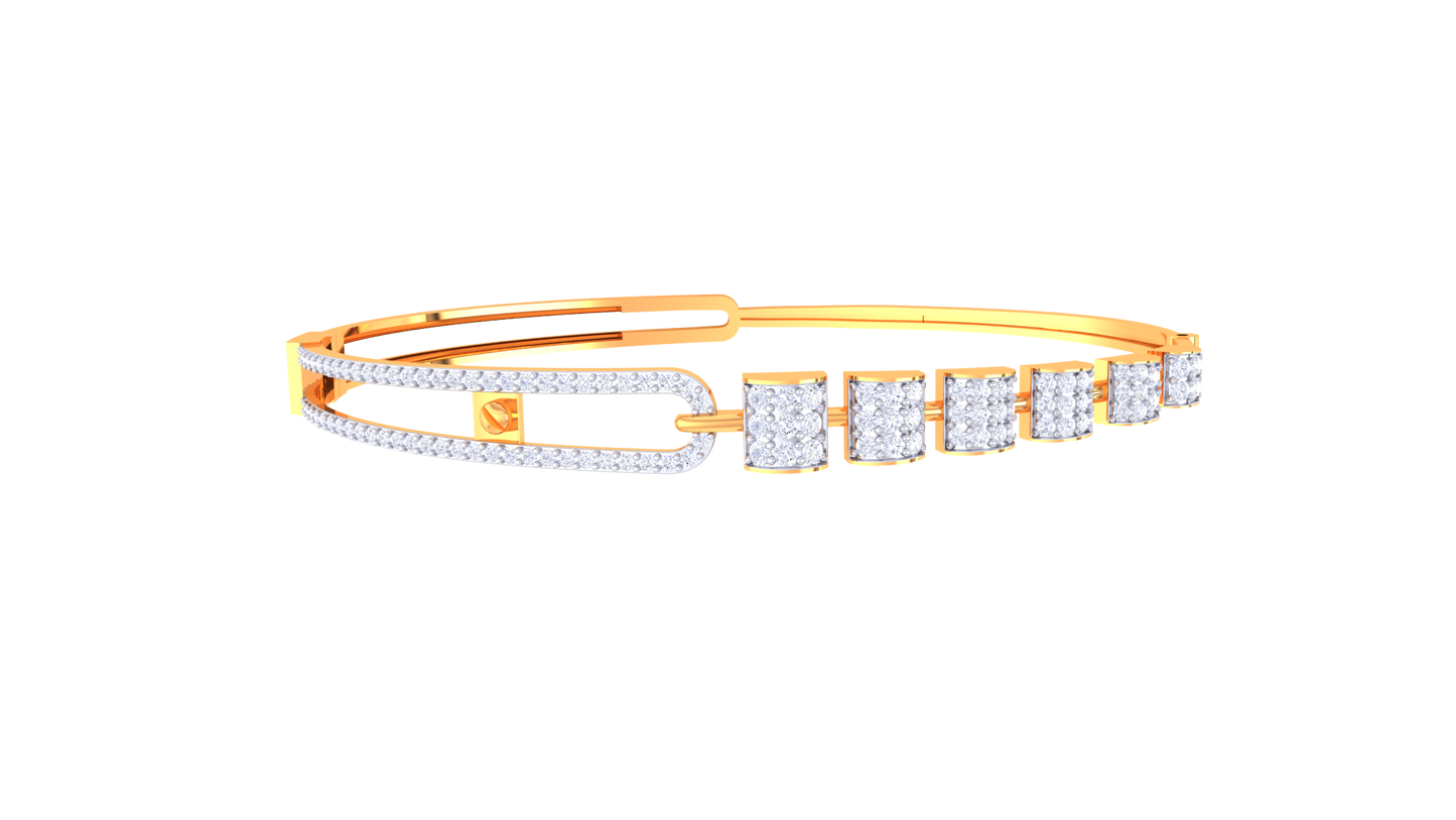 Sculpted Looped Grace Gold Bracelet - 0.77 Ct Diamonds