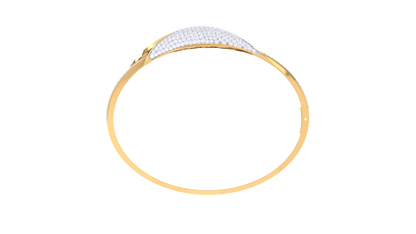 Curved Lattice Gold Bracelet - 2.12 Ct Dazzling Diamonds