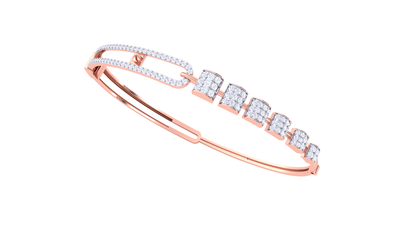 Sculpted Looped Grace Gold Bracelet - 0.77 Ct Diamonds