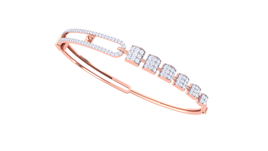 Sculpted Looped Grace Gold Bracelet - 0.77 Ct Diamonds