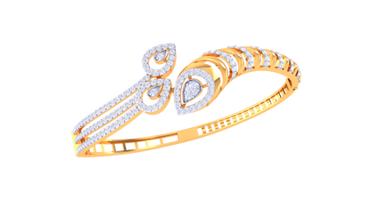 Teardrop Flow Gold and Diamond Bracelet – 1.30 Ct Brilliant Cut