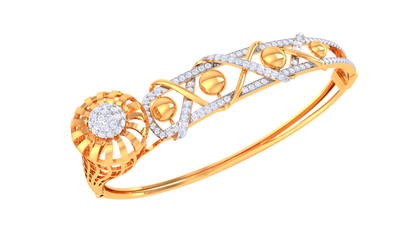 Sunburst Elegance Bracelet In Yellow & White Gold – 0.81 Ct Diamonds