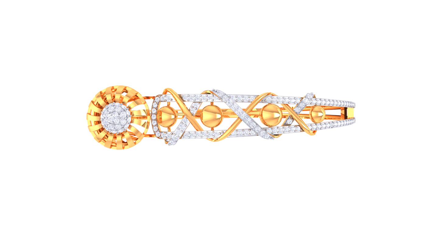 Sunburst Elegance Bracelet In Yellow & White Gold – 0.81 Ct Diamonds