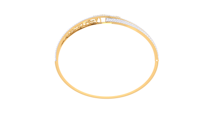 Floral Crown Radiant Gold Bracelet - 1.70 Ct Pavé-Set Diamonds