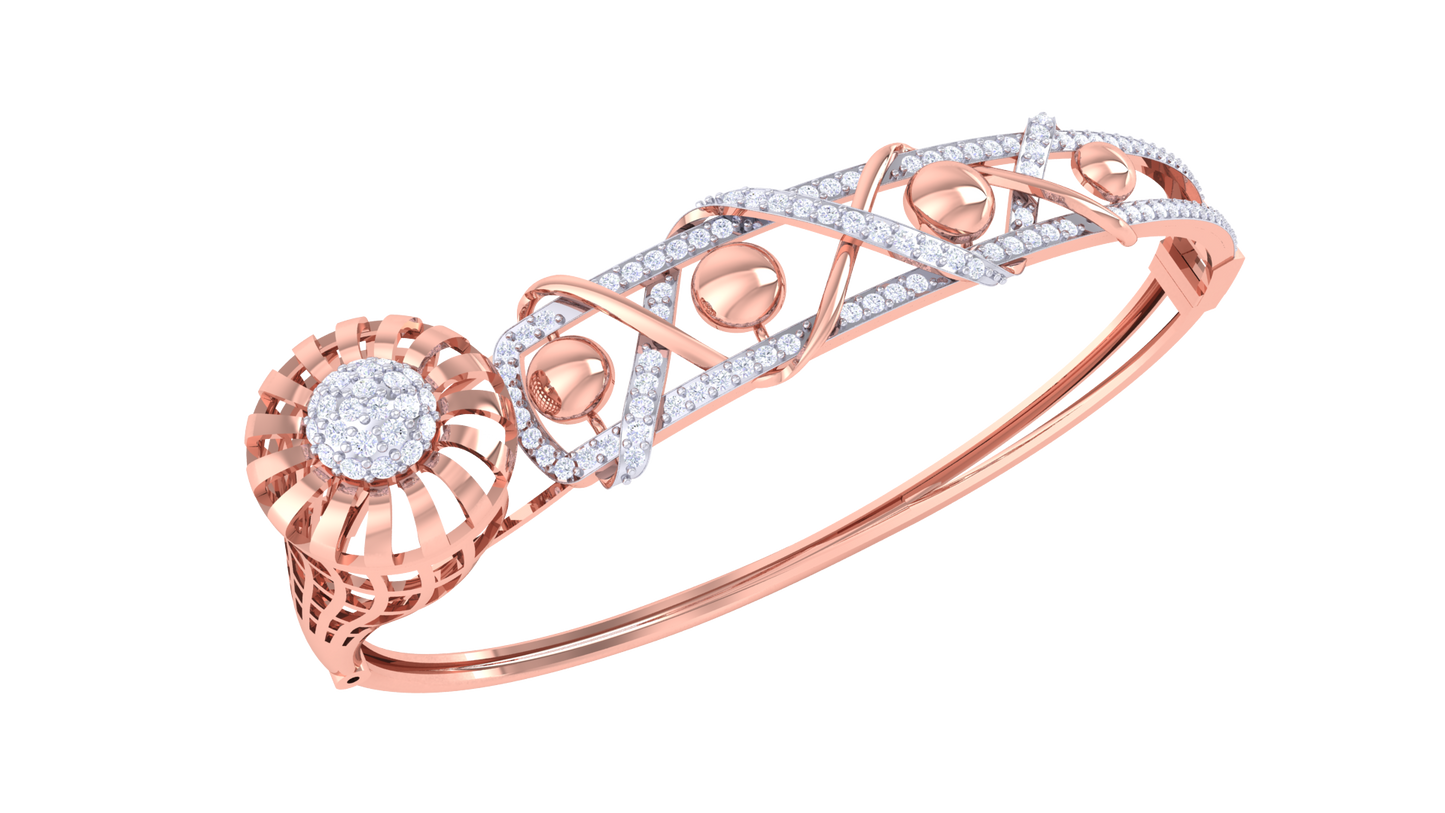 Sunburst Elegance Bracelet In Yellow & White Gold – 0.81 Ct Diamonds